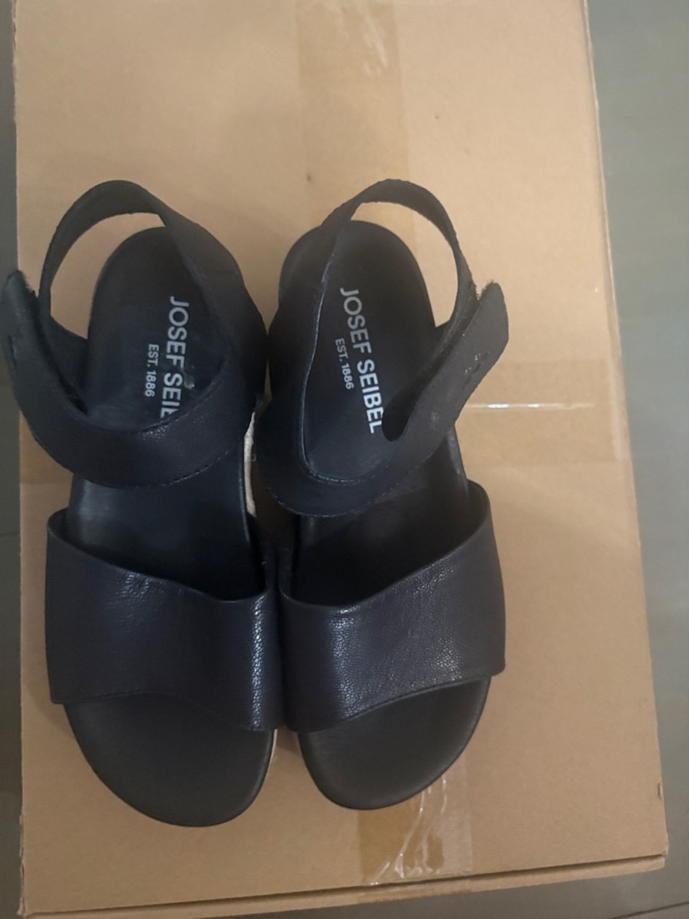 Black Espadrille Platform Sandals with Ankle Strap - Picture 2 of 5